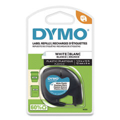 DYMO LT PLASTIC LABELS BLACK/WHITE 1/2